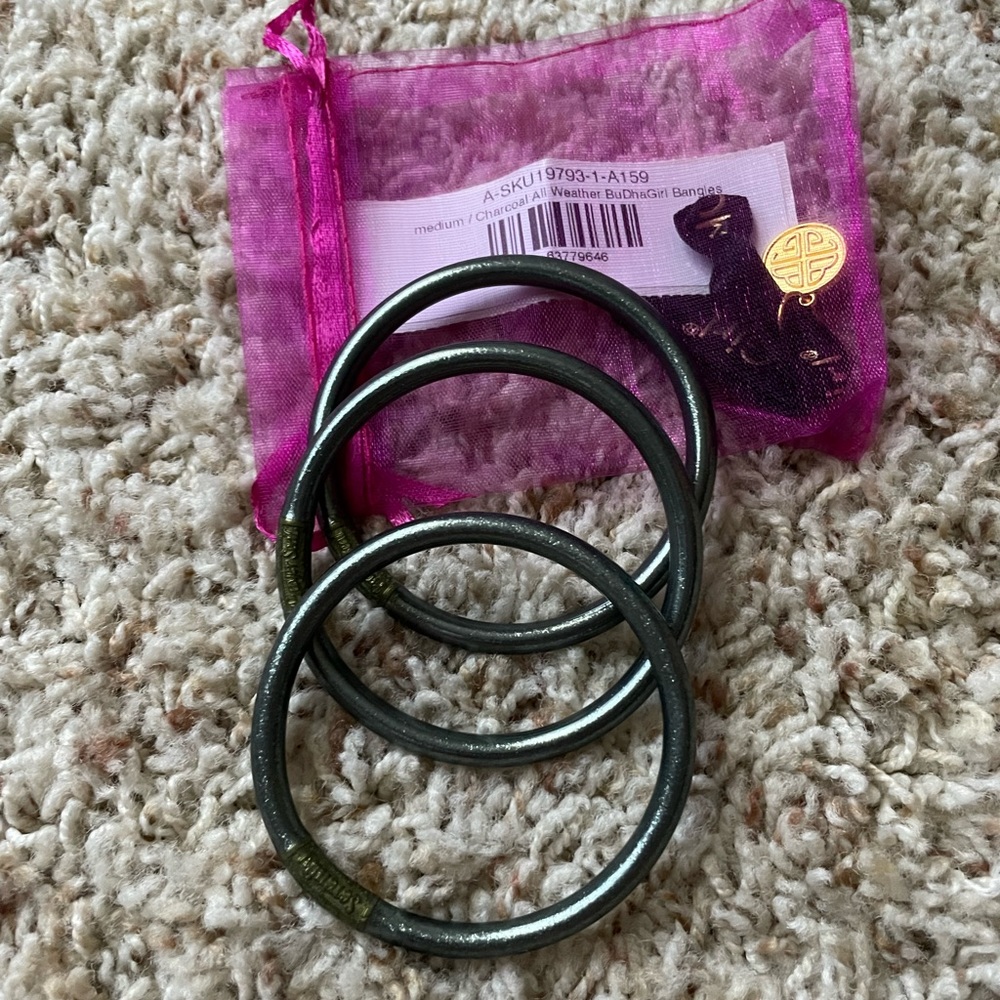 BuDha Girl All Weather Bracelets Charcoal. Size medium. NWT.